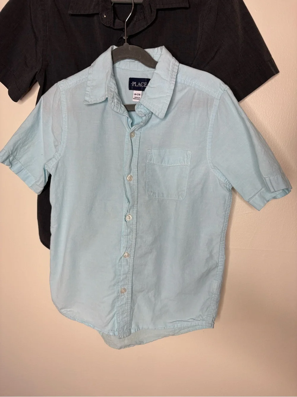 Bundle of two boys Short sleeve button down shirts M